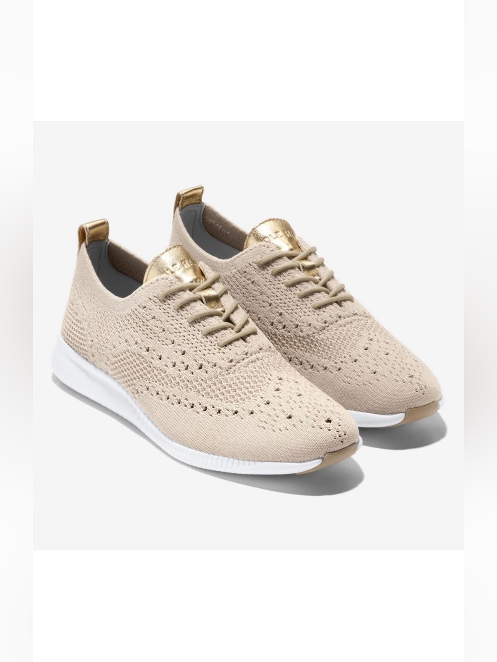 🛍️ NWT Cole Stitchlite™ Wingtip Oxfords Lace-Up Sneakers with Gold Accent